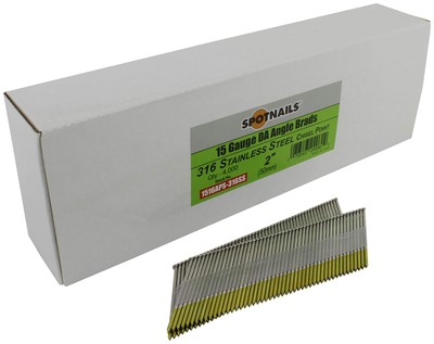Spotnails 1516APS-316 2 in. 316 Stainless Steel 15 Gauge DA Angle Brads, 4,00...