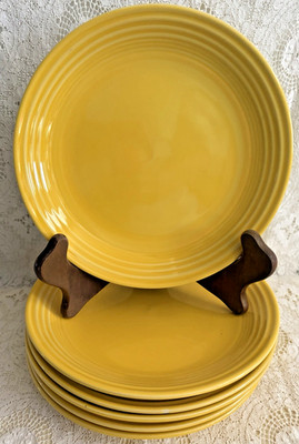 Set of 6 BISTRO BRIGHTS YELLOW 8'' SALAD PLATES Mint Condition