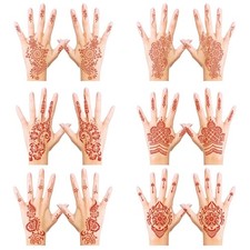 Henna Temporary Tattoo Stickers, Brown Henna Tattoo Stickers kit Fashion
