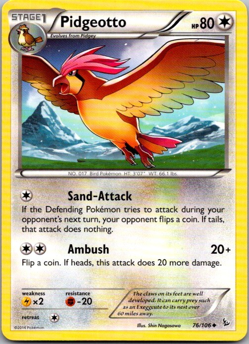 Pidgeotto Uncommon XY - Flashfire 76/106 LP