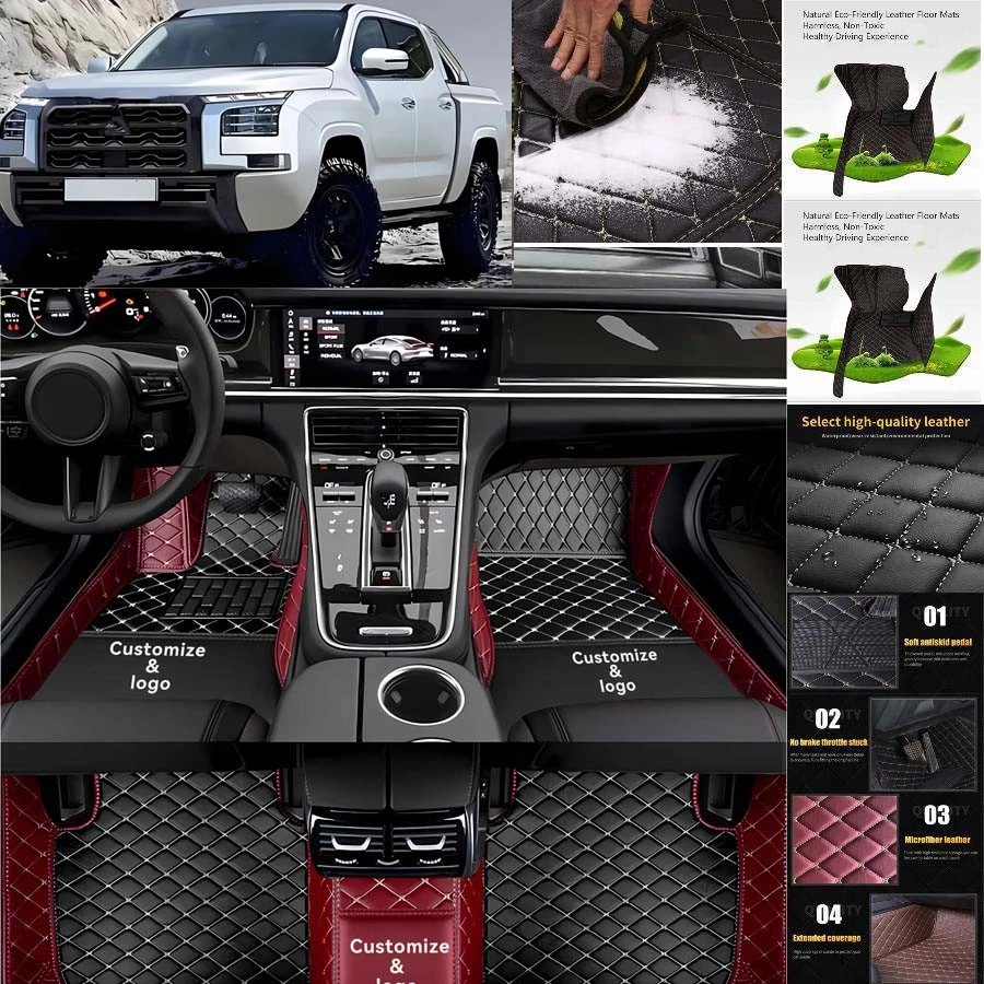 For Mitsubishi L200 Car Floor Mats Carpets Cargo Liners Custom All Weather Foto 4 de 4