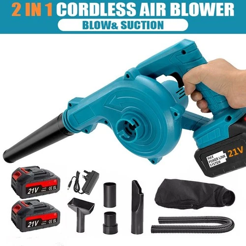 2 Battery Electric Cordless Leaf Blower Suction Vacuum Snow Dust Air Blower