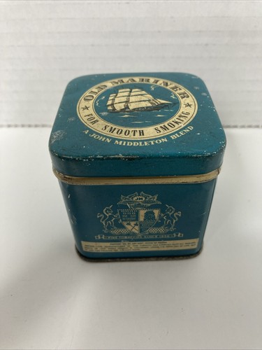 Vintage Old Mariner Tobacco Tin Litho John Middleton Inc Philadelphia, PA. Blue - Picture 12 of 16