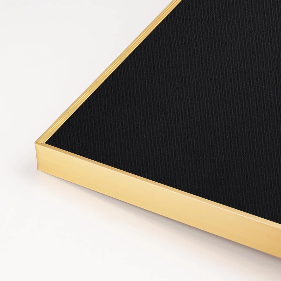 Bulletin Board 30 x 20 inches, Black Pin Board, Golden Aluminum Framed Fabric... - Image 2 of 4