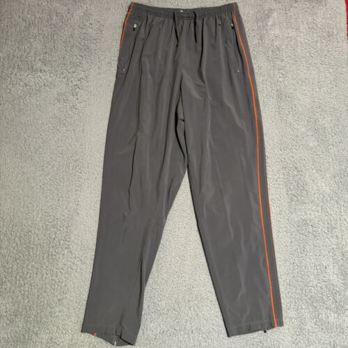 Vintage Nike Track Pants XL Gray Orange Swoosh Ankle Zip Y2K Gray Tag - Picture 1 of 17