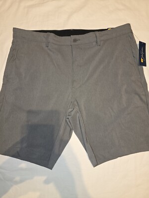 Jack Nicklaus Stretch Comfort Waistband Flat Front Gray Golf Shorts Size 38 