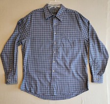 Jos A Bank Shirt Men's Large Collared Plaid Long Sleeve Button Down