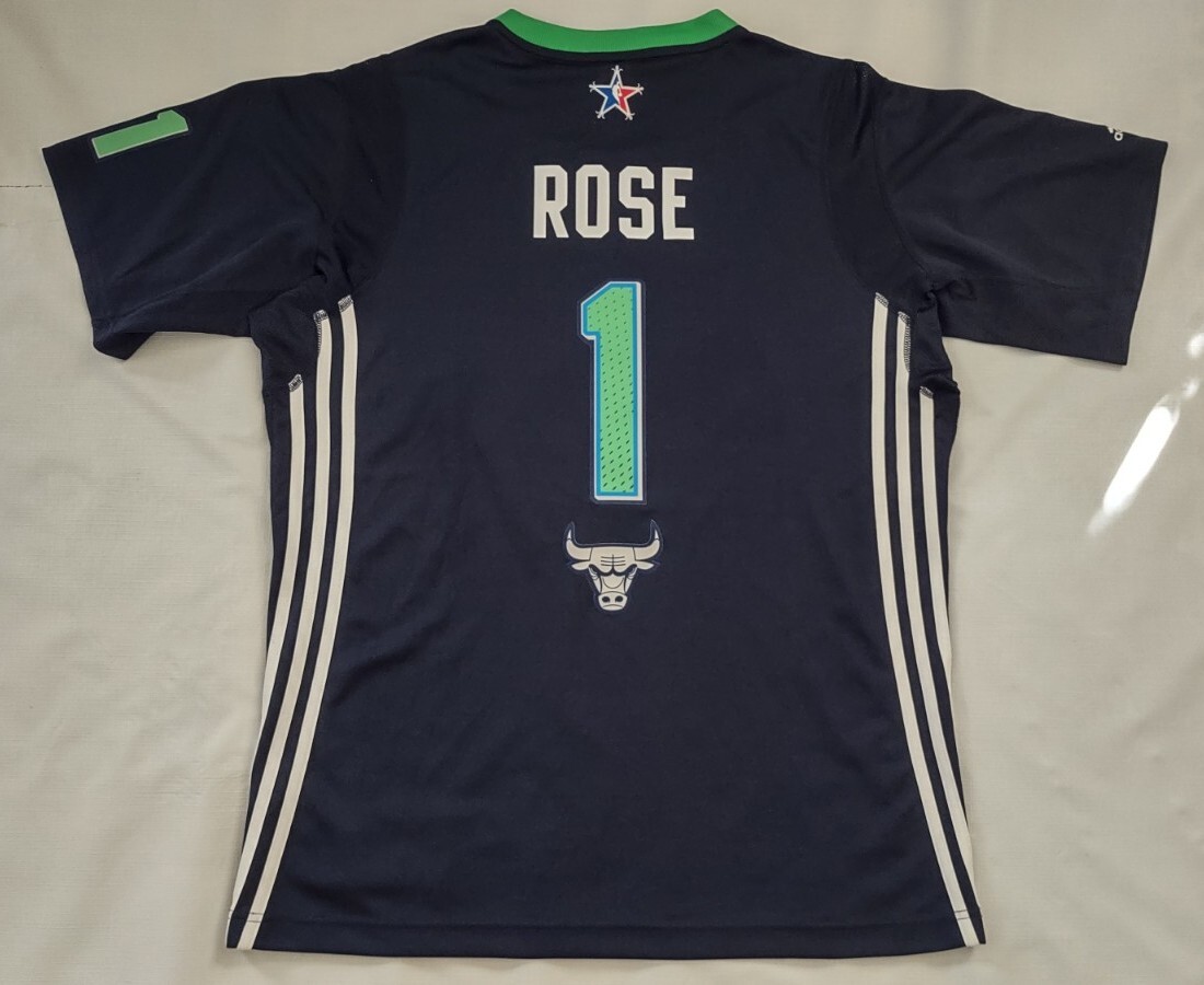 VTG RARE ADIDAS 2014 NBA ALL STAR GAME #1 DERRICK ROSE BASKETBALL JERSEY  SIZE M