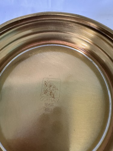 Pair VTG Solid Brass 8” Bowls Footed Ringed Base Great Patina One Paneled - Picture 13 of 14