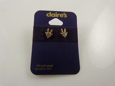 18 kt gold plated Reindeer crystal studs earring posts earrings Christmas