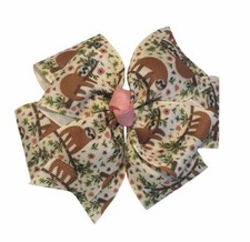 Sloth Pinwheel Hair Bow