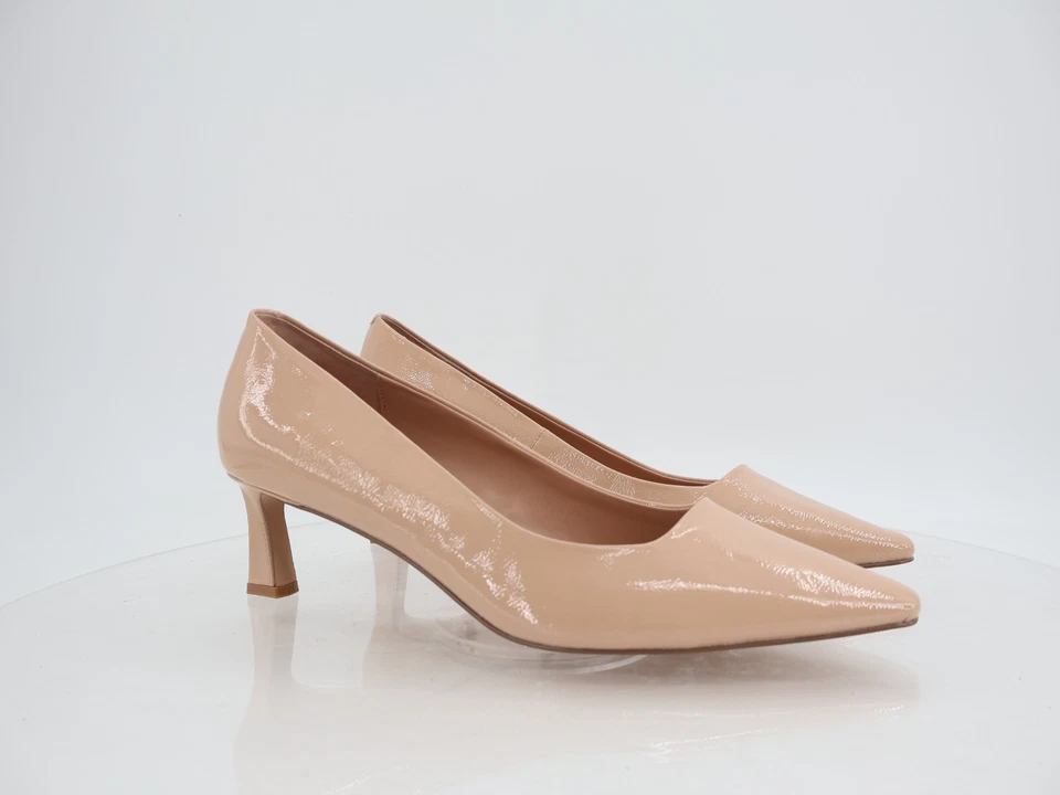 Steve Madden Nathalia 泵尺寸 12M 素食专利尖头中跟鞋 米色 裸色 — 第 2/4 张图片