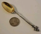 Antique Gorham FLEUR DE LIS #38 Sterling Silver 4 1/2" Demitasse Coffee Spoon
