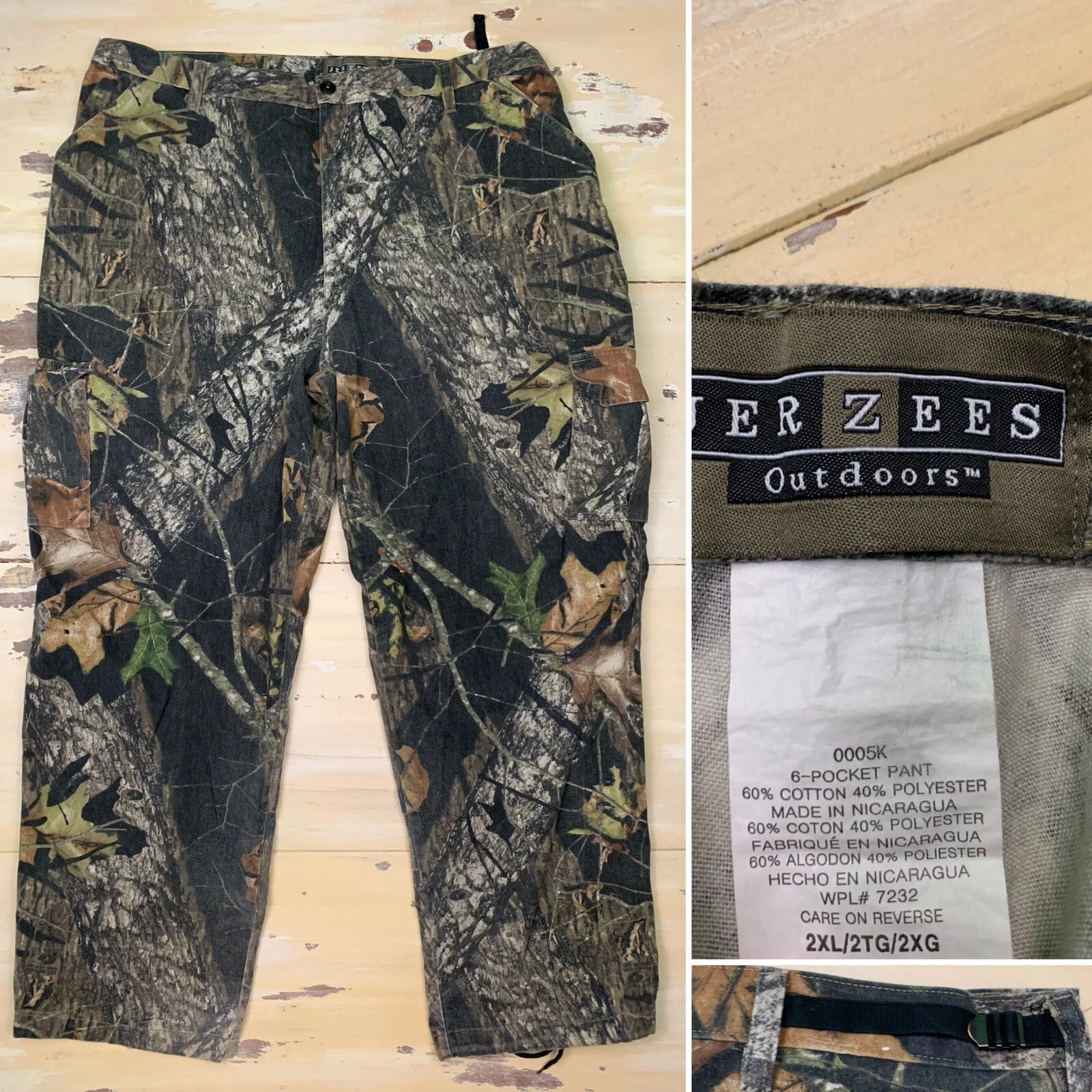 JERZEES OUTDOORS - Mossy Oak Camo Hunting Pants, Mens 2XL x 33 Length