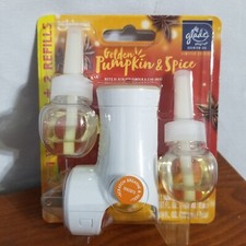 Glade Golden Pumpkin  Spice Plugin Scented Oil Air Freshener Warmer 2 Refills