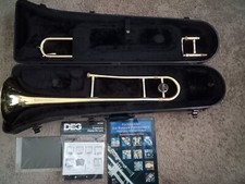 Bach aristocrat Bb tenor trombone w/case 2mothpeices marching flipbook musicbook