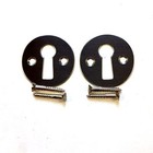 QTY- 2 x Keyhole Polished Stainless Escutcheon Key Cover Plain Flat Plate -32mm