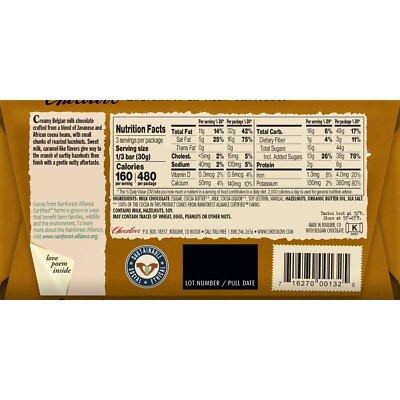 Chocolove 33% Milk Chocolate Bar with Hazelnuts