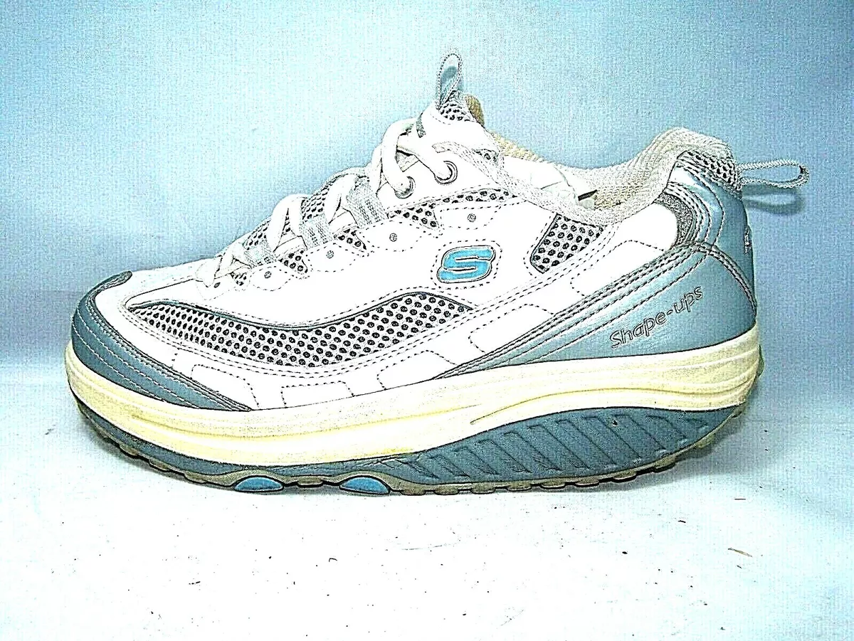 Skechers Shape Ups 11803 Womens SZ 7.5 med Shoes Walking Toning White Silver