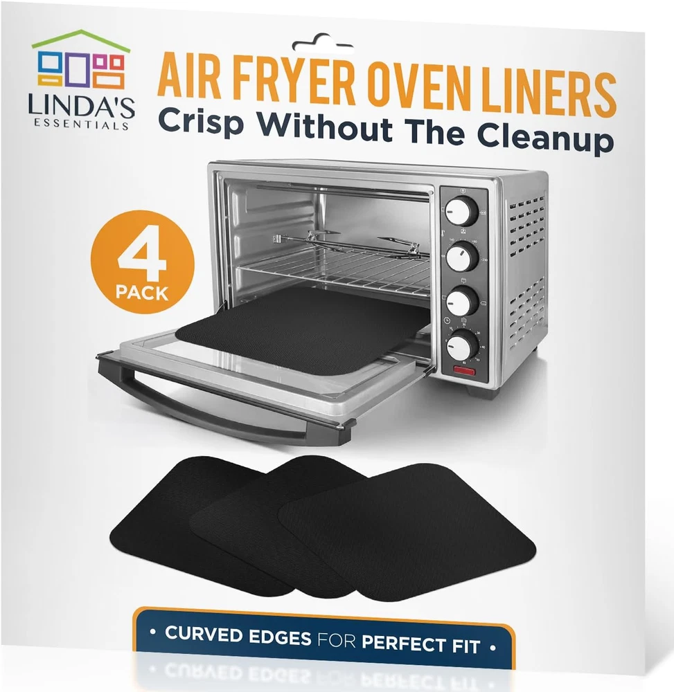 Non-Stick Reusable Air Fryer Oven Liners 4-Pack Heat Resistant