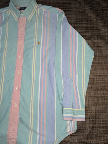 Polo Ralph Lauren Vintage Men's Striped Multicolor Button-Down Shirt-Sz 16.5/33 - Picture 7 of 10