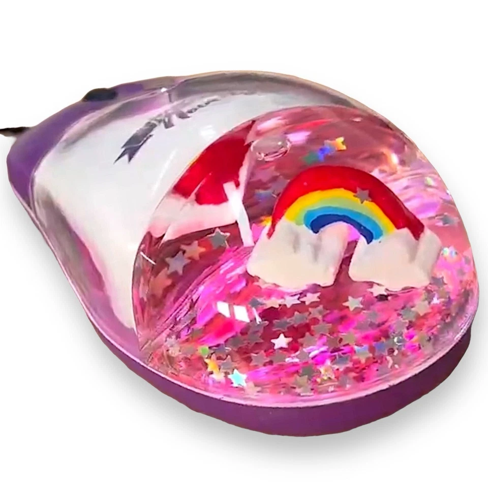 LIQUID Aqua Mouse Computer Mouse, Rainbow Floater Y2k Frutiger Aero  - USB, Cute - Image 3 of 4