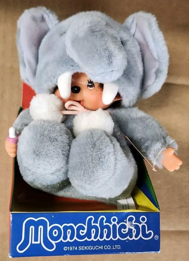 Monchhichi Sekiguchi Elephant Doll Brand New with Box and Tag