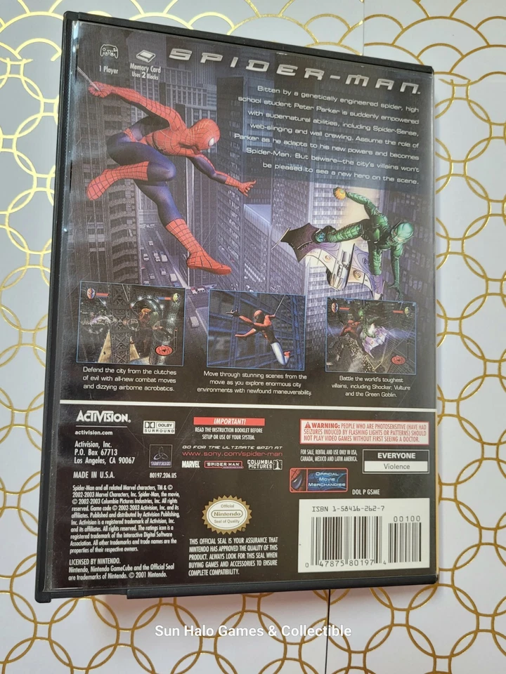 Spider-Man (Nintendo GameCube, 2002) CIB Complete - TESTED, Works! - Image 3 of 4