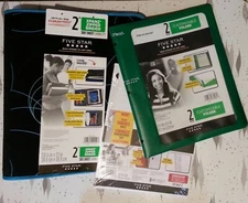 Five Star 2" Xpanz Zipper Binder Bundle 2 Pocket Plastic Folder Reinforced Paper