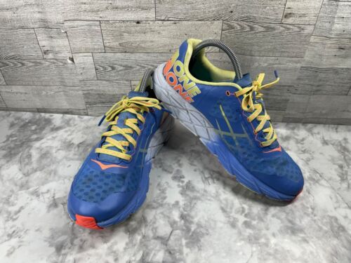 Hoka One One Sneaker Damen 9,5 W Weite Tracer Laufschuh blau gelb sportlich