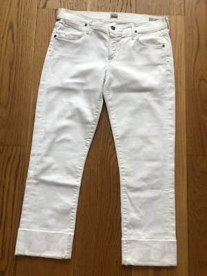 CITIZENS OF HUMANITY DANI CROPPED STRAIGHT LEG DAMEN WEISS DENIM CROP JEANS 31