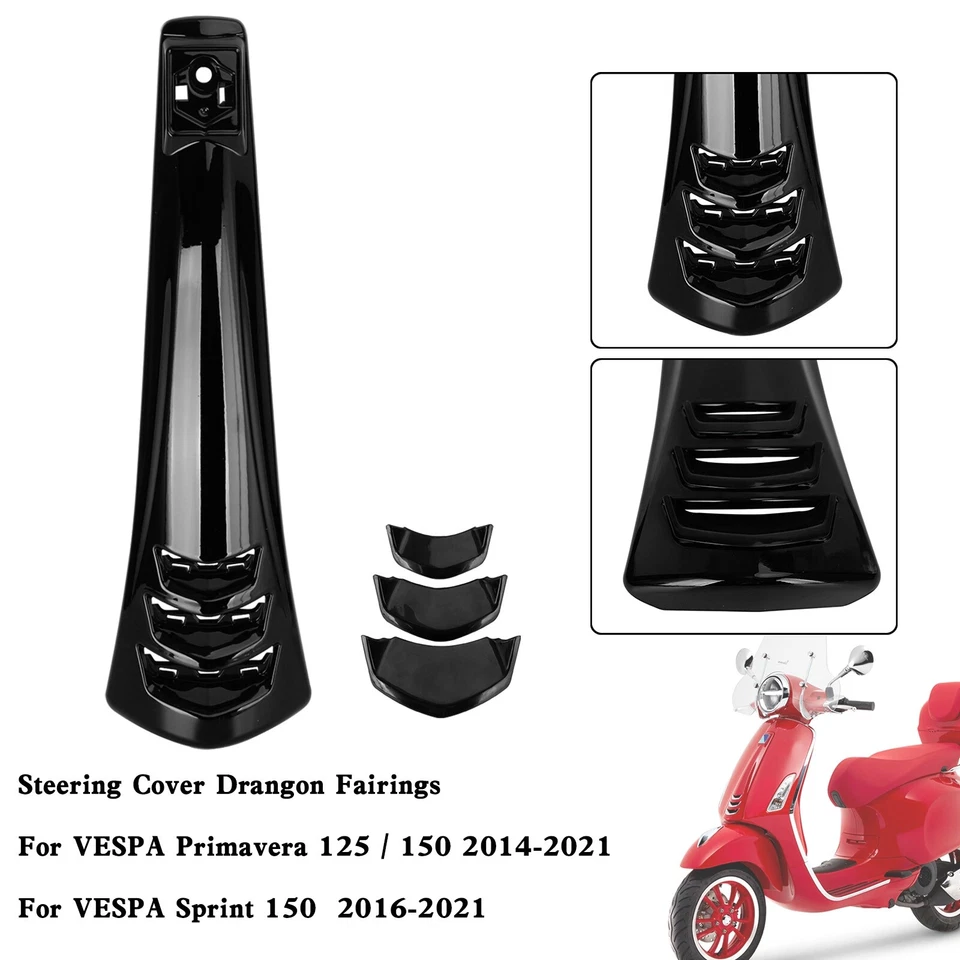 ABS Steering Horn Cover fairing For VESPA Sprint Primavera 125/150 14-21 Black - Image 4 of 4