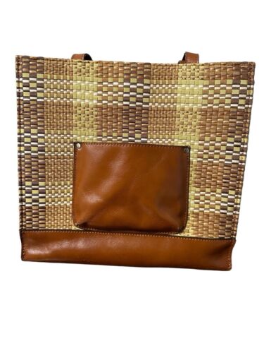 Patricia Nash Embossed Wicker Woven Toscano Khaki Tote P607342 - Picture 6 of 21