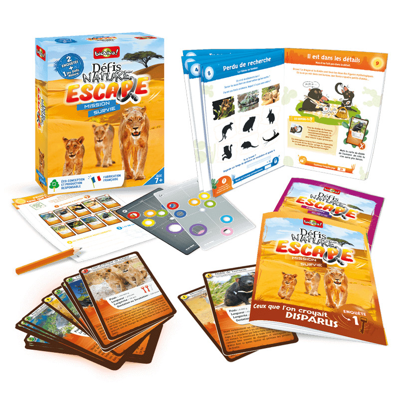 Jeu de société Bioviva Escape Mission Survie pour développer la logique des enfants
