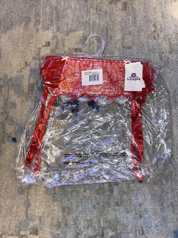 Cinturón Liguero Nordstrom Para Mujer b.tempt'd b.Sultry Tango Rojo/Vainilla Hielo Talla S Foto 4 de 4