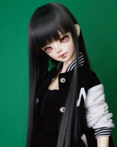 Parrucca 1/3 1/4 1/6 1/8 Bjd alta temperatura lunga grigia capelli dritti Bjd bambola parrucche - Foto 12 di 14