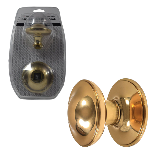Sandleford Round Curved Centre Front Door Knob Handle Polished Brass