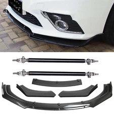Front Bumper Lip Splitter Spoiler Strut Rods For Nissan Sentra Carbon Fiber