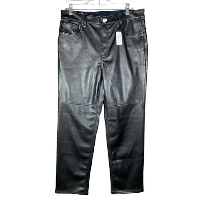 Gap Cheeky Straight High Rise Faux Vegan Leather Pants Women 32