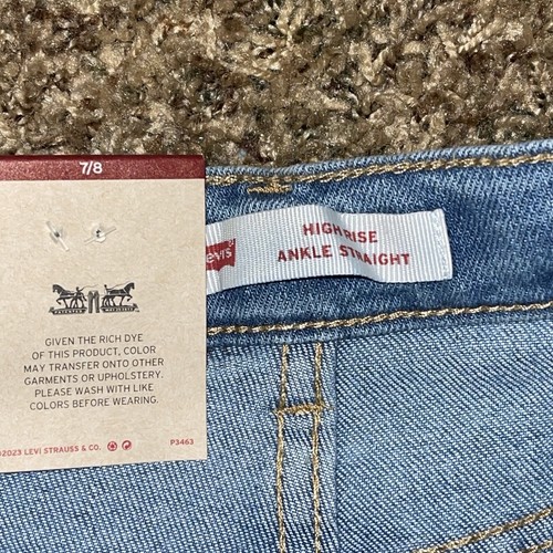 Levi Strauss Youth Girl's High Rise Stretch Adjustable Waist Straight Jeans 7/8 - Picture 6 of 6