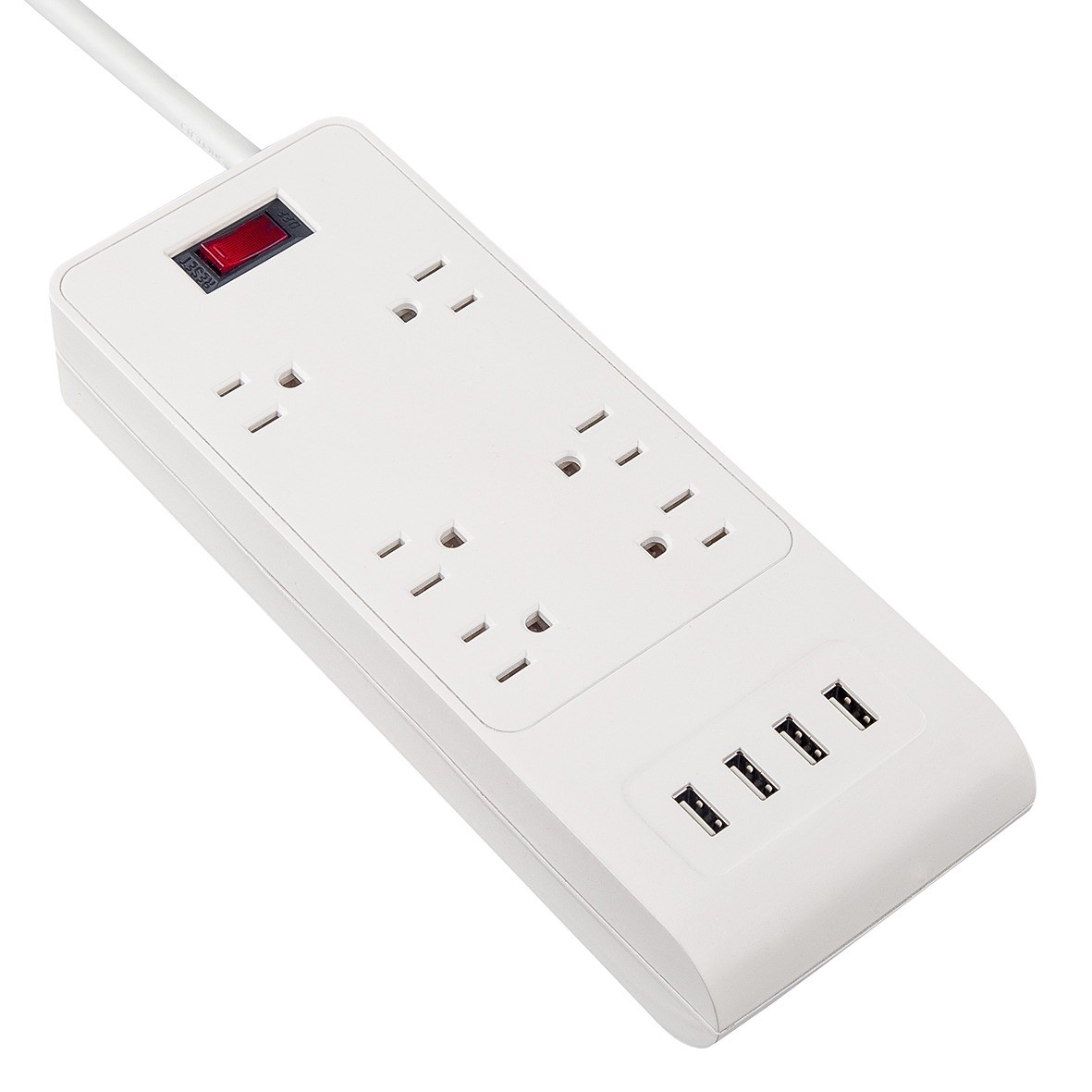 6 Outlet Power Strip Surge Protector with 4 USB 3ft 15A 450J | eBay