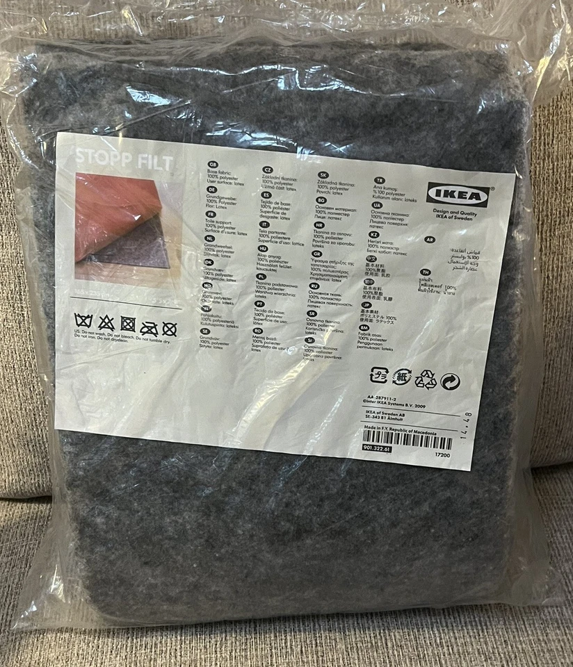 IKEA STOP FILT Alfombra Forro 5’5” X 7’9” Gris Nuevo En Paquete Base Antideslizante Foto 2 de 4
