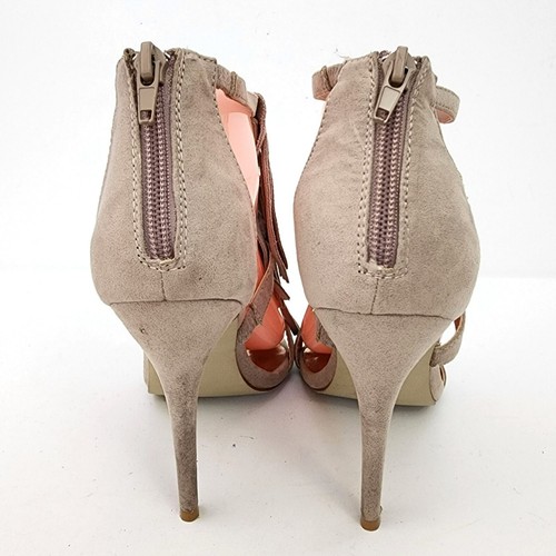 Madden Girl DEMI Suede Fringe Stiletto Heel Sandals Nude Size 8.5 - Picture 4 of 8
