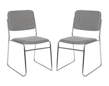 Elegant Grey Padded Stack Chair for Comfort and Versatility