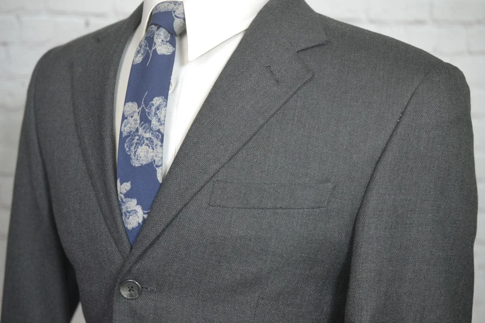 Perry Ellis Mens Gray REG FIT 3 Button 2 Piece Suit 38R Jacket 32x28 Pant - Image 2 of 4