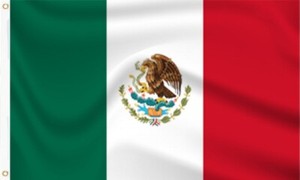 Mexico Colour Flag 40 x 28cm with sleeve 100% Polyester