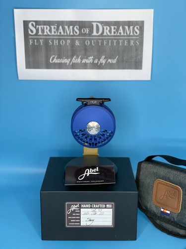 ABEL 4/5 TR Fly Reel Satin Blue III Ebony Handle FREE BACKING & SHIP - Picture 3 of 4