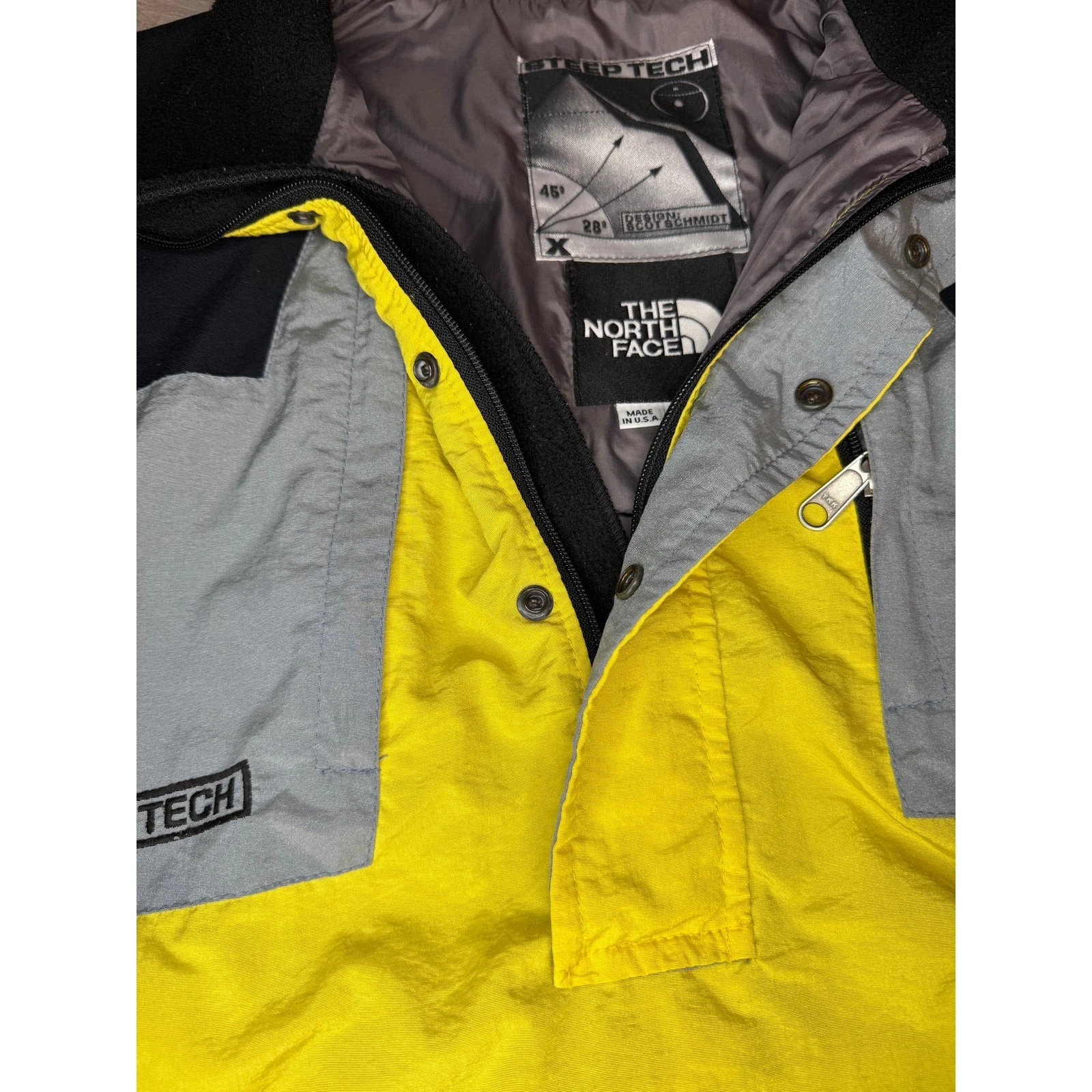 Vintage North Face Steep Tech Scot Schmidt Ski Jacket Pullover Medium Yellow image 3