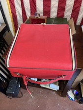 Estee Lauder Red Zipped Makeup Box Bag Large Travel Organizer