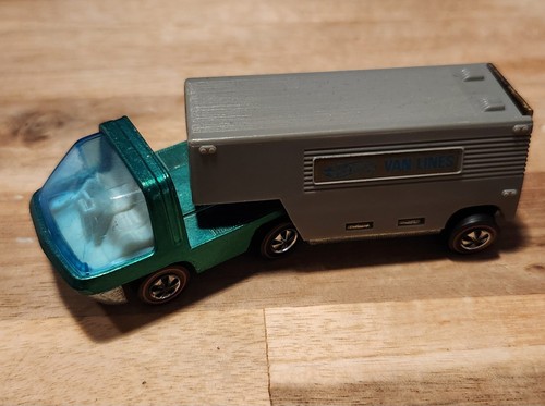 Hot Wheels Redline Heavyweights Moving Van Lines 1969 Green w/ Grey Trailer